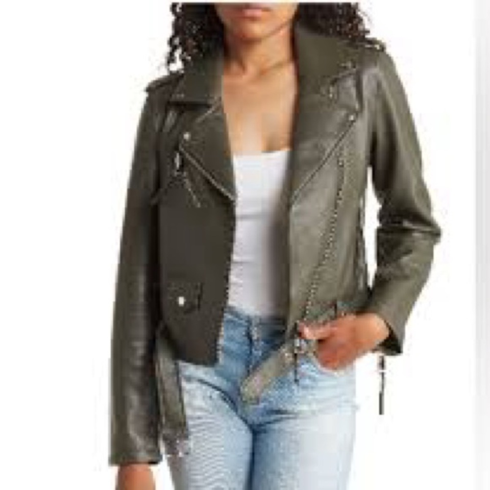 Rebecca Minkoff asymmetrical faux leather moto jacket